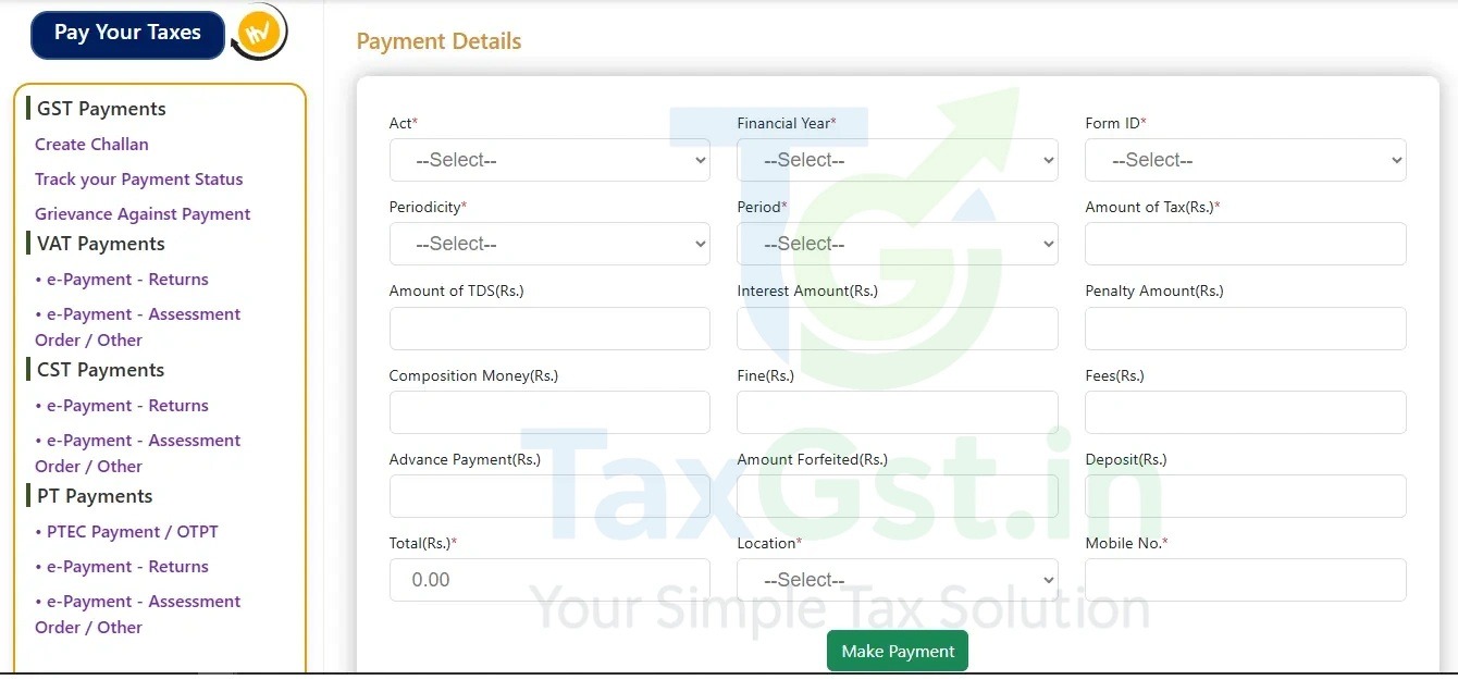 MAHA Prof Tax (PT) Payment Online