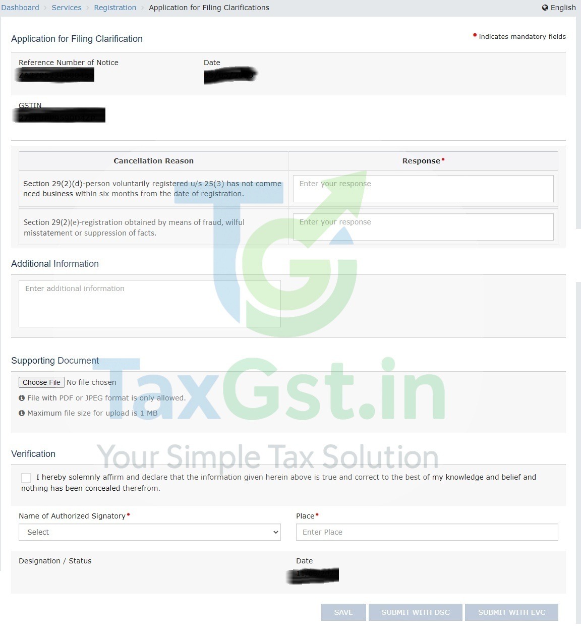 Suo Moto Cancellation of GST Registration