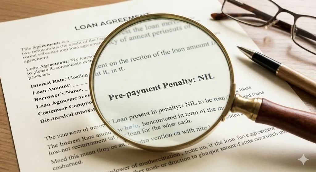 image generation for Blog post title "RBI Loan Pre-payment Rules 2026: No Pre‑payment Charges on Floating Loans"