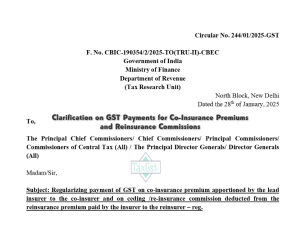 Clarification on GST Payments for Co-Insurance Premiums and Reinsurance Commissions