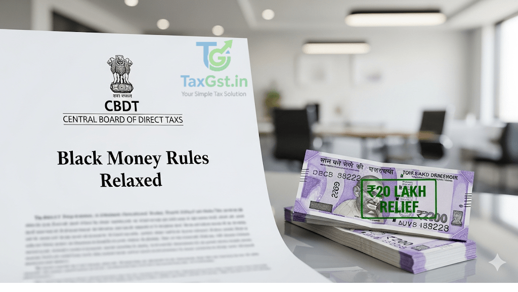 CBDT Relaxes Black Money Rules: ₹20 Lakh Tax Relief is Here.