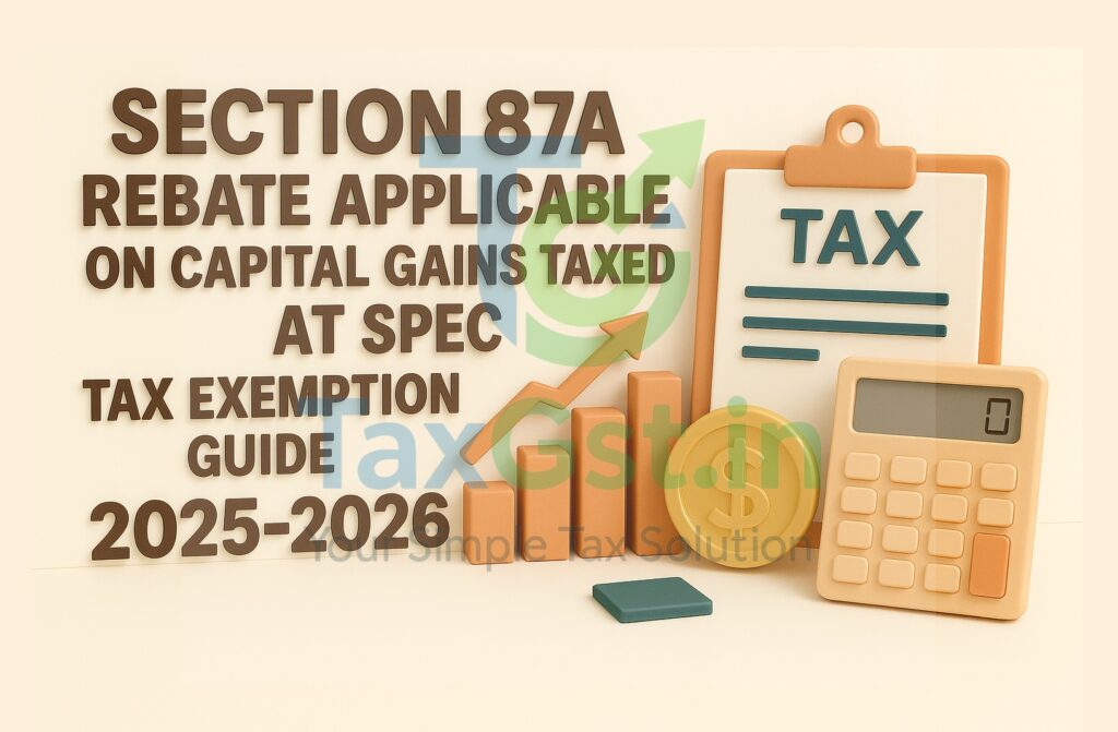 Section 87A Rebate Applicable on Capital Gains Taxed at Spec