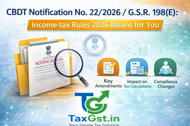 CBDT Notification No. 22/2026 / G.S.R. 198(E): Income-tax Rules 2026 Means for You