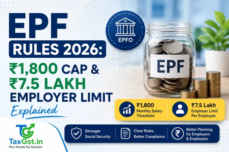 EPF Rules 2026: ₹1,800 Cap & ₹7.5 Lakh Employer Limit Explained