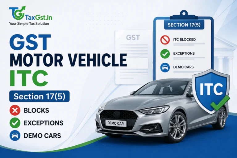 GST Motor Vehicle ITC: