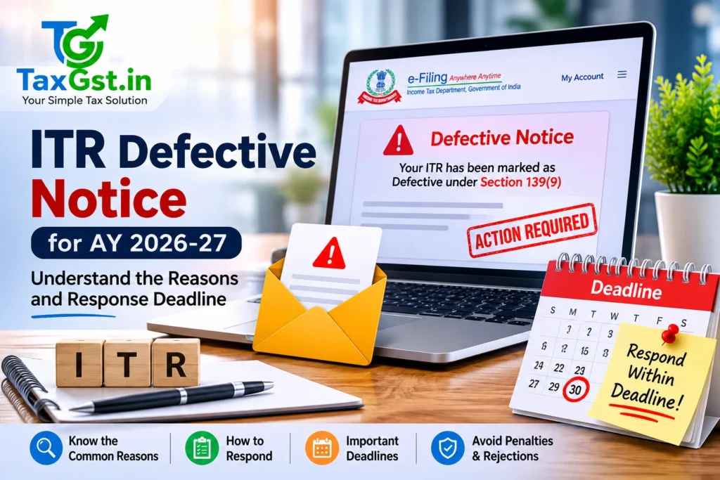 ITR Defective Notice for AY 2026-27: Understand the Reasons and Response Deadline 1 ITR Defective Notice for AY 2026-27