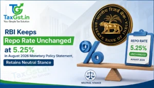 "RBI Keeps Repo Rate Unchanged at 5.25% in August 2026