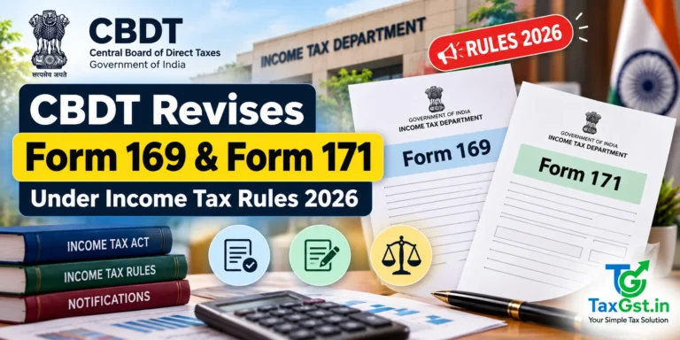 CBDT Revises Form 169 & Form 171 Under Income Tax Rules 2026