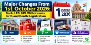 Major Changes From 1st October 2026: Bank, LPG, UPI, Withdrawals, Birth and Death Registration 2 Major Changes From 1st October 2026