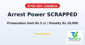 57th GST Council Meeting (8 Oct 2026): Key Decisions — Arrest Powers Scrapped, Prosecution Limit Rs 5 Cr 2 57th GST Council Meeting (8 Oct 2026): Key Decisions — Arrest Powers Scrapped, Prosecution Limit Rs 5 Cr