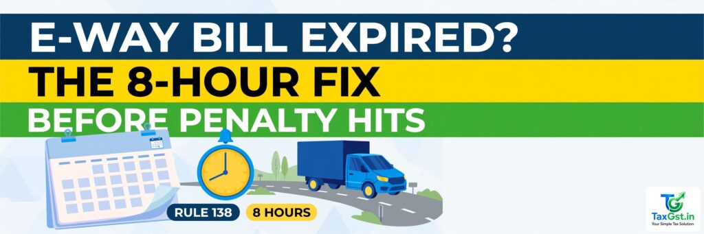 E-Way Bill Expired While Goods Are in Transit? The 8-Hour Fix and the Penalty Math 1 E-Way Bill Expired While Goods Are in Transit? The 8-Hour Fix and the Penalty Math