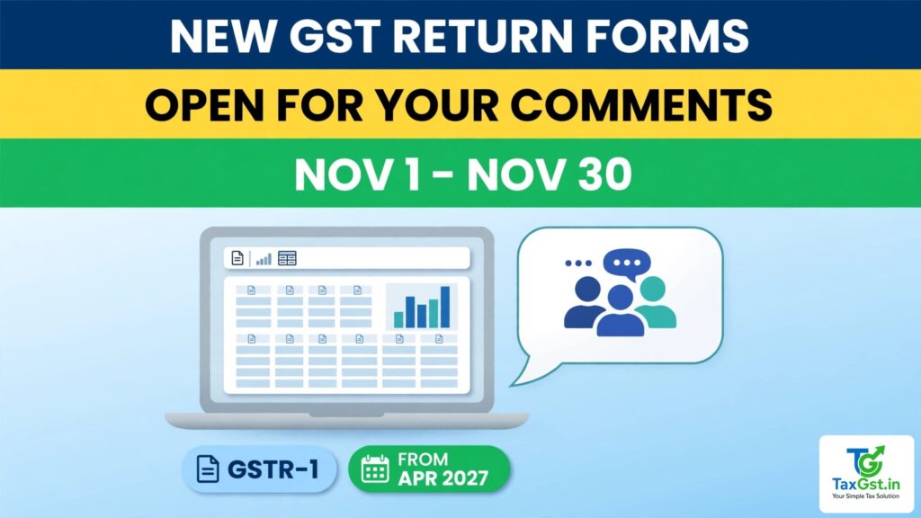 Draft GST Return Forms on MyGov (1–30 Nov 2026): What Changes in GSTR-1/1A/IFF