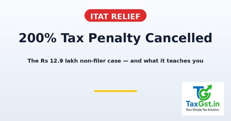 ITAT Cancels 200% Penalty on Non-Filer: The Rs 12.9 Lakh Jaipur Case